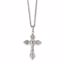 SRN1033-18 Chisel Stainless Steel Crucifix Pendant 18in Necklace
