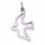 WCH61 Confirmation/Communion 14k White Gold Dove Charm