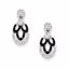 QE10886 Closeouts Sterling Silver Black & White Diamond Post Earrings