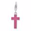 QCC942 Amore La Vita Sterling Silver Rhodium plated Enameled Cross w/Lobster Clasp Charm