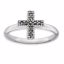 QSK815-9 Confirmation/Communion Sterling Silver Stackable Expressions Marcasite Cross Ring