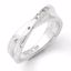 QW167-7 White Ice SS White Ice .03ct. Diamond Crossover Ring
