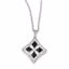QP3797 White Night Sterling Silver Black Diamond & Diamond Shape Pendant