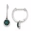 QE10729 White Night Sterling Silver Blue and White Diamond Hinged Hoop Earrings