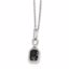 QP3808 White Night Sterling Silver Black and White Diamond Rectangle Pendant