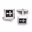 SRC210 Confirmation/Communion Stainless Steel Black Enamel & Polished Cross Cuff Links