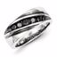 QR5468-11 Dads/Grads Sterling Silver Black Diamond Men's Band Ring