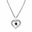 QP2336 White Night Sterling Silver Black and White Diamond Heart Pendant Necklace
