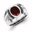 QR5549GA-9 White Night Sterling Silver Garnet & Diamond Oval Black Rhodium-plated Men's Ring