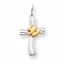 QC3338 Confirmation/Communion Sterling Silver & Vermeil Dove Cross Charm