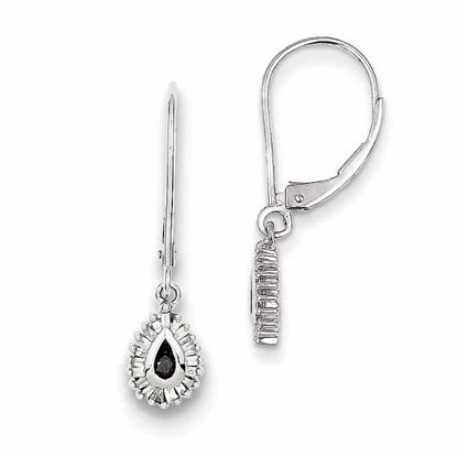 QE7846 White Night Sterling Silver Black and White Diamond Dangle Earrings