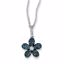QP3718 White Night Sterling Silver Blue and White Diamond Flower Pendant