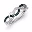 QR5295-8 White Night Sterling Silver Blue and White Diamond Ring