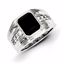 QR5557-9 White Night Sterling Silver White Sapphire & Onyx Square Men's Ring