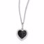 QP3750 White Night Sterling Silver Black and White Diamond Heart Pendant