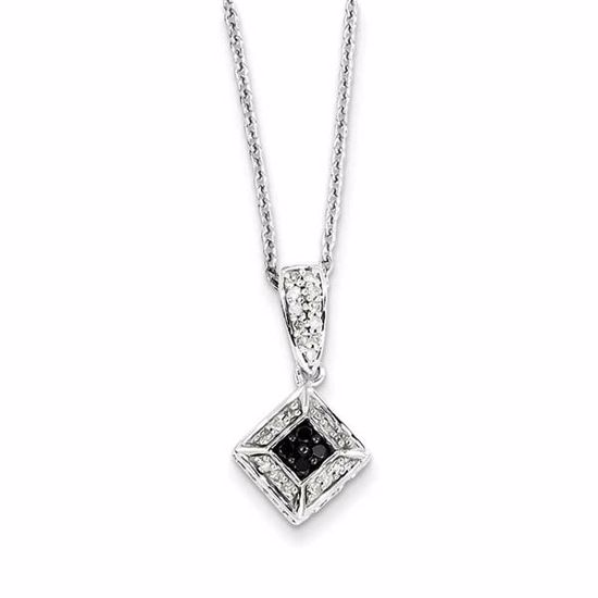 QP3799 White Night Sterling Silver Diamond Pendant