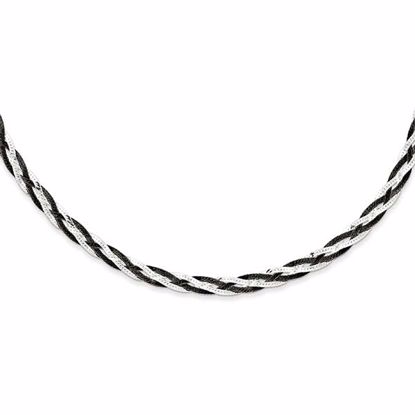 QH5082-18 Nightfall Sterling Silver and Ruthenium-plated Braided Necklace