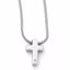 QW188-18 White Ice SS White Ice .01ct. Diamond Cross Necklace