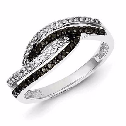 QR5429-6 White Night Sterling Silver Rhodium Plated Back & White Diamond Ring