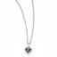 QP3645 White Night Sterling Silver Blue and White Diamond Heart Pendant