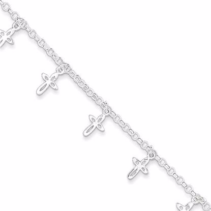 QG1359-6 Confirmation/Communion Sterling Silver Cross Charm Child's Bracelet