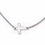 SRN1209-16 Confirmation/Communion Stainless Steel Polished Sideways Cross Necklace