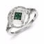 QR5229-8 White Night Sterling Silver Rhodium Plated Blue & White Diamond Ring
