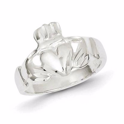 QR231-11 Celtic Sterling Silver Claddagh Ring