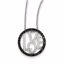 QP2282 Closeouts Sterling Silver Black and White Diamond Love Circle Pendant