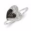 QR5334-8 White Night Sterling Silver Rhodium Plated Black & White Diamond Ring