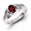 QR5545GA-10 White Night Sterling Silver Garnet & Diamond Men's Ring