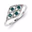 QR5273-6 Closeouts Sterling Silver w/ Blue and White Diamond Fancy Ring