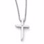QW260-18 White Ice SS White Ice .01ct. Diamond Cross Necklace