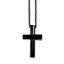 SRN1023-18 Confirmation/Communion Stainless Steel Black IP-plated Cross Pendant Necklace