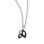 QP3818 Closeouts Sterling Silver Rhodium Plated Black & White Diamond Pendant