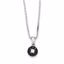 QP2283 Closeouts Sterling Silver Black and White Diamond Circle Pendant Update
