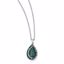 QP3675 White Night Sterling Silver Blue & White Diamond Teardrop Pendant Necklace
