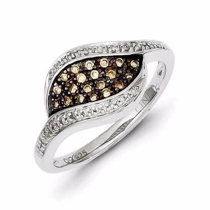 QR5151-7 Confirmation/Communion Sterling Silver Champagne Diamond Fancy Marquise Ring