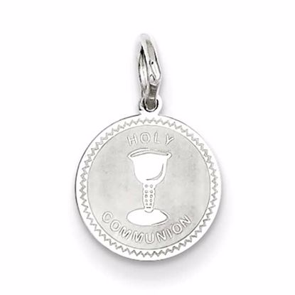 QC2397 Confirmation/Communion Sterling Silver Holy Communion Disc Charm