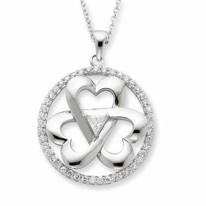 QSX282 Celtic Sterling Silver CZ Legacy Of Love 18in Necklace