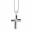 QP2371 Confirmation/Communion Sterling Silver Black & White Diamond Cross Pendant