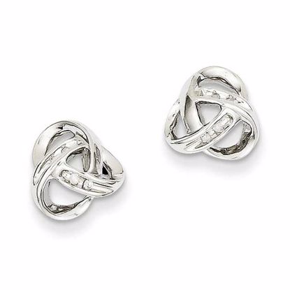 XE2113AA Celtic 14k White Gold Diamond Post Earrings