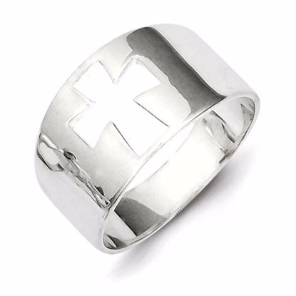 QR1523-8 Confirmation/Communion Sterling Silver Cross Cutout Ring