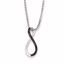 QP2377 White Night Sterling Silver Black Diamond Necklace