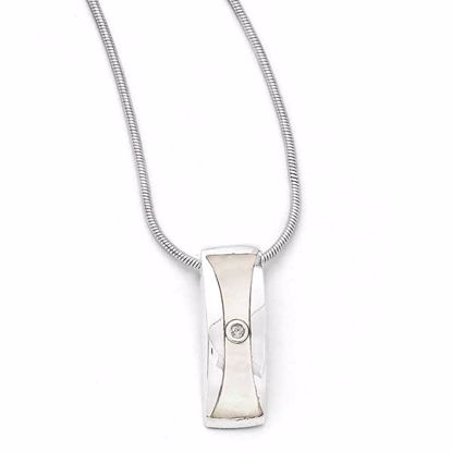 QW153-18 White Ice SS White Ice .02ct Diamond and MOP Necklace
