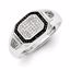 QR5591-9 White Night Sterling Silver Rhodium Plated Black and White Diamond Men's Ring