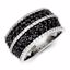 QR3272-7 White Night Sterling Silver Black and White Diamond Ring