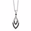 QP3838 Closeouts Sterling Silver Black Diamond Pendant Necklace