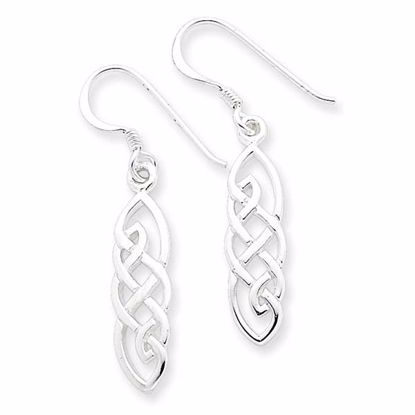 QE3361 Celtic Sterling Silver Dangle Earrings