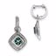 QE10813 White Night Sterling Silver White & Blue Diamond Huggie Dangle Earrings